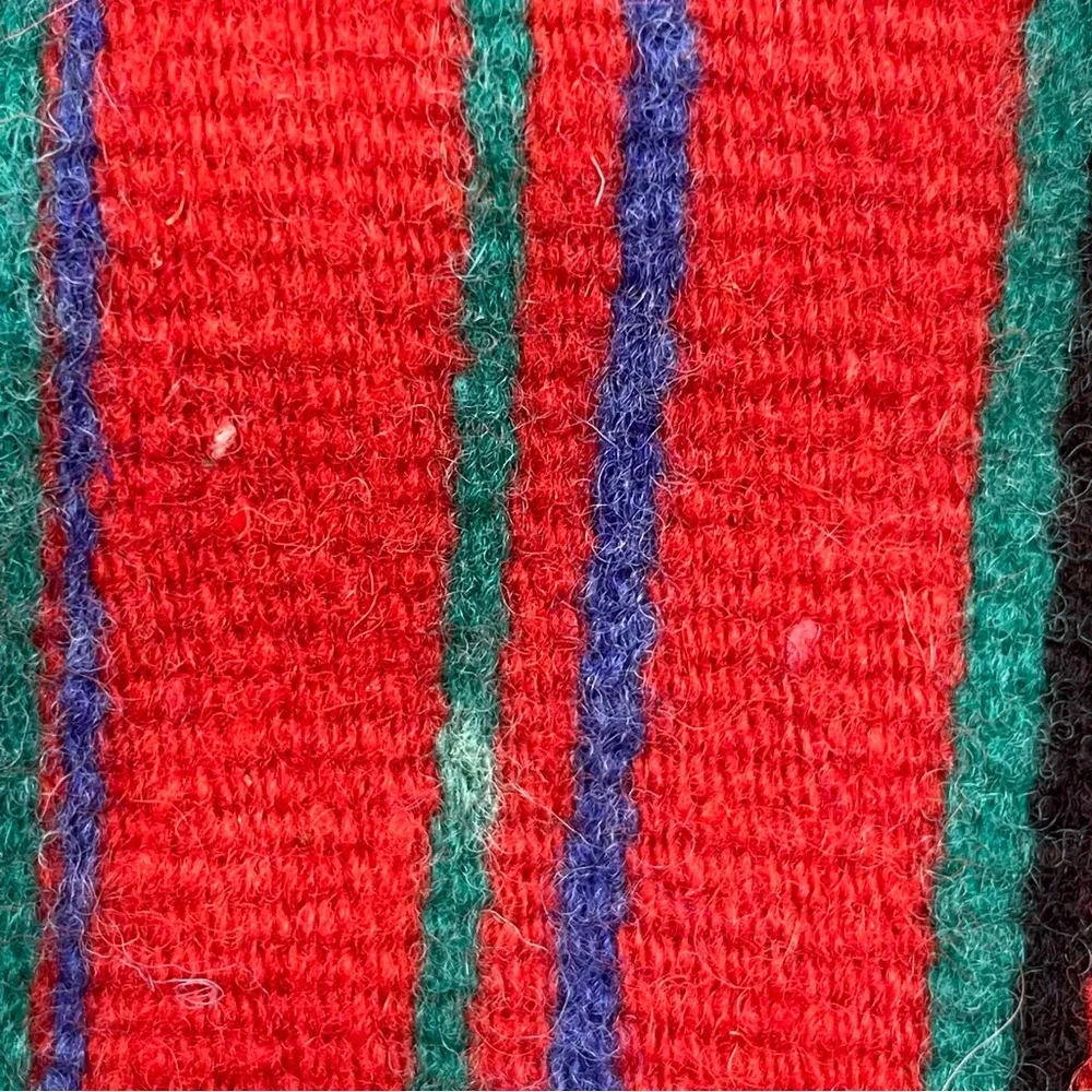 Vintage Table Runner Striped Fringe Red Boho Eclectic Home Decor Dining‎ Room